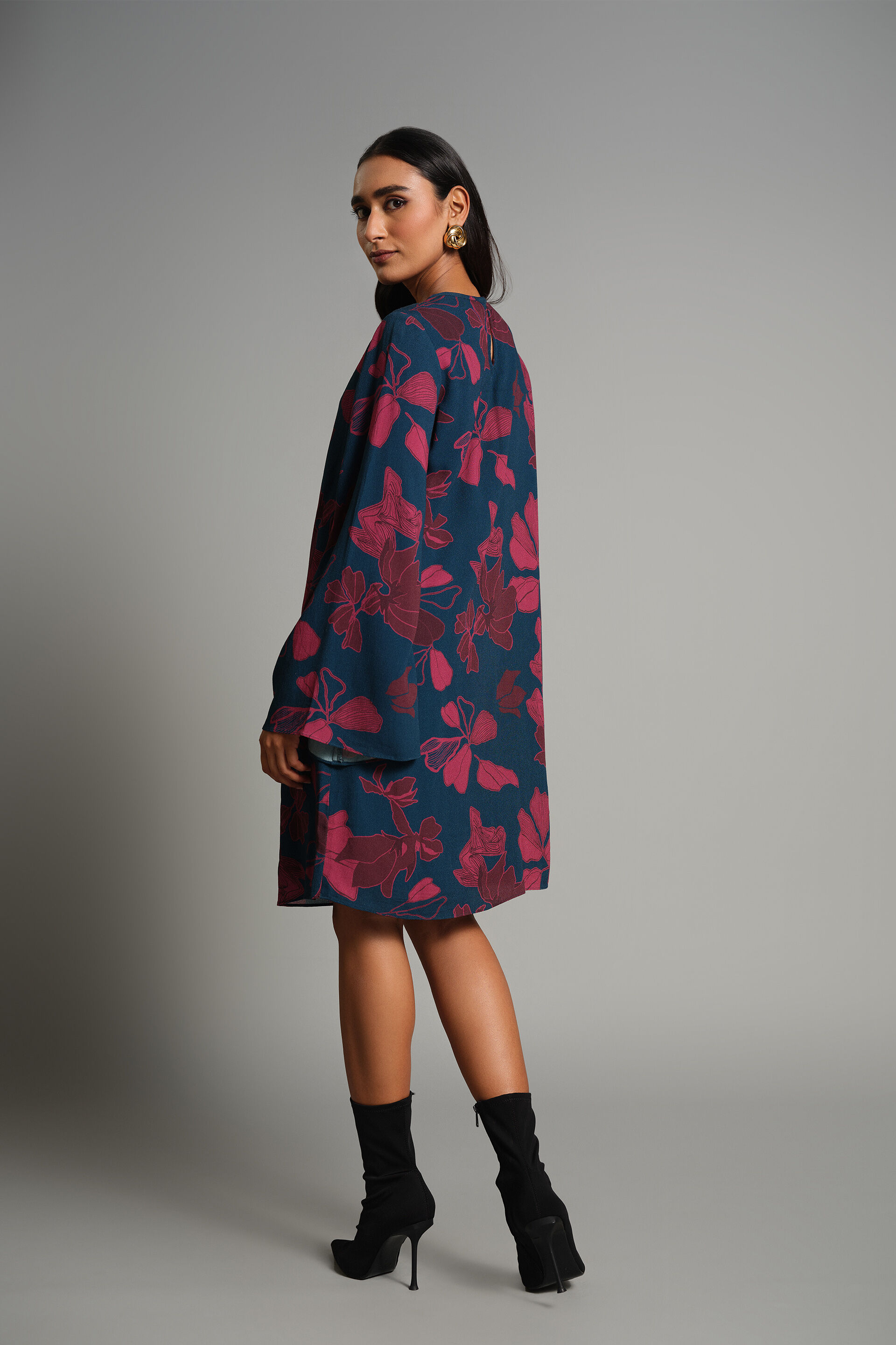 Florals Of The Season Dress, Wine, image 5